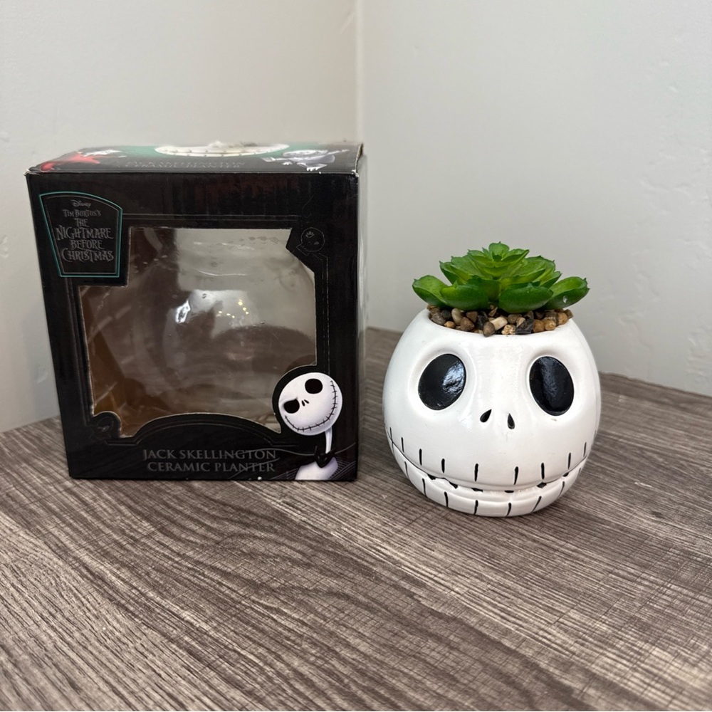 Nightmare Before Christmas Jack Skellington Faux Succulent Plant W/Original Box